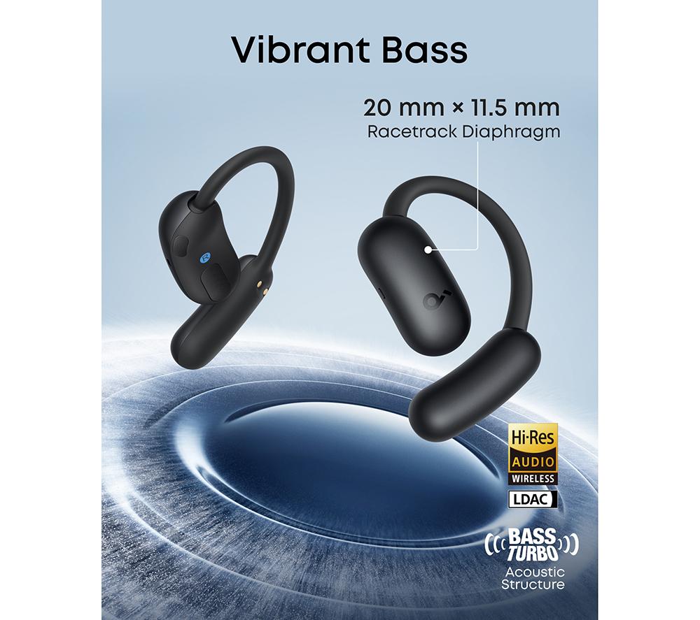 SOUNDCORE AeroFit 2 Open-Ear Wireless Bluetooth Earbuds - Black