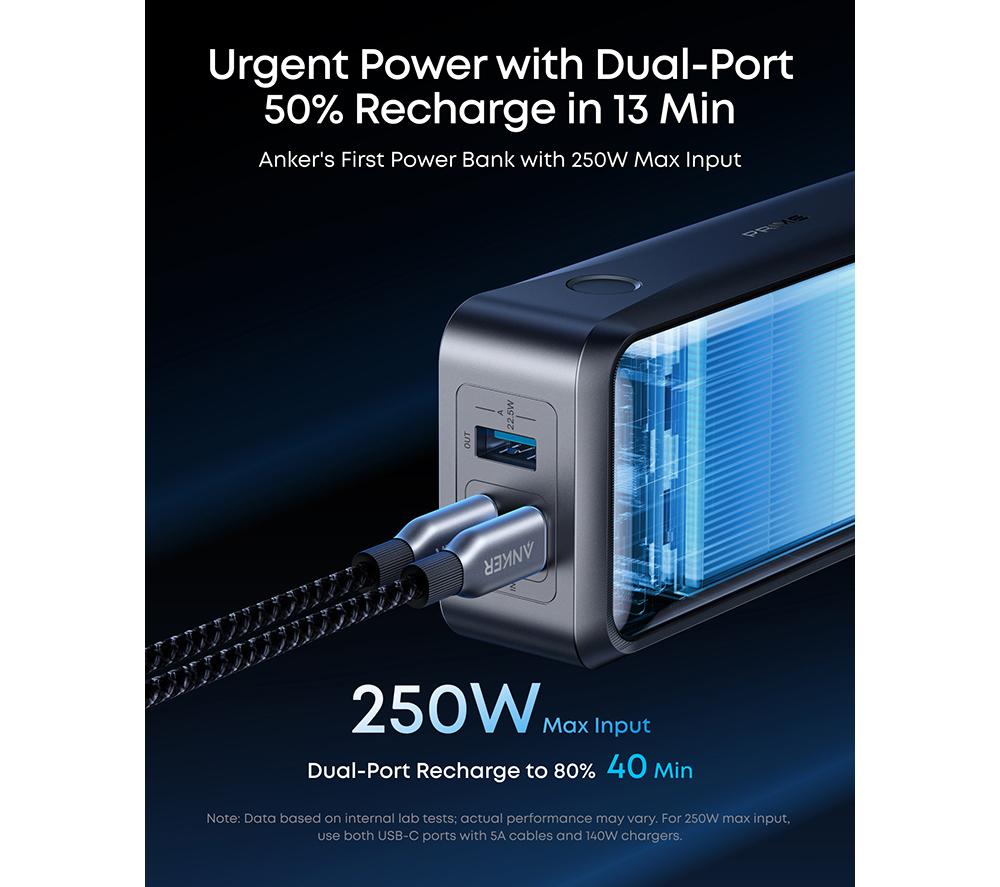 ANKER Prime 26250 mAh 300 W Portable Power Bank - Black
