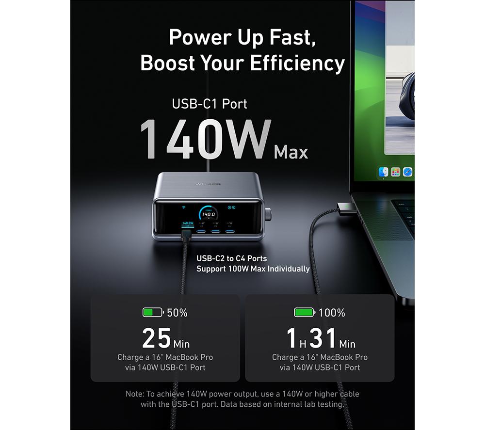 ANKER A2345241 Prime 6-Port 250W USB Type-C Fast Charger - Silver