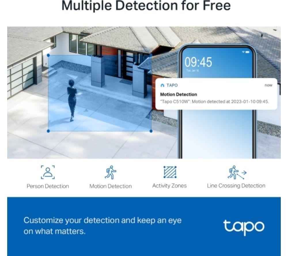 TP-LINK Tapo D210 2K 3 MP WiFi Video Doorbell with Chime & C510W 2K WiFi Security Camera Bundle