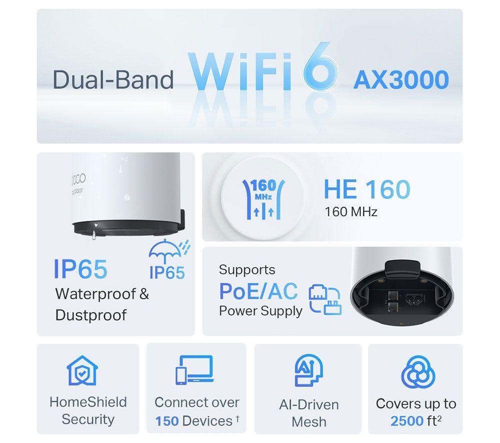 TP-LINK Deco X50-Outdoor WLAN-Mesh-System für das ganze Haus – Einzelgerät