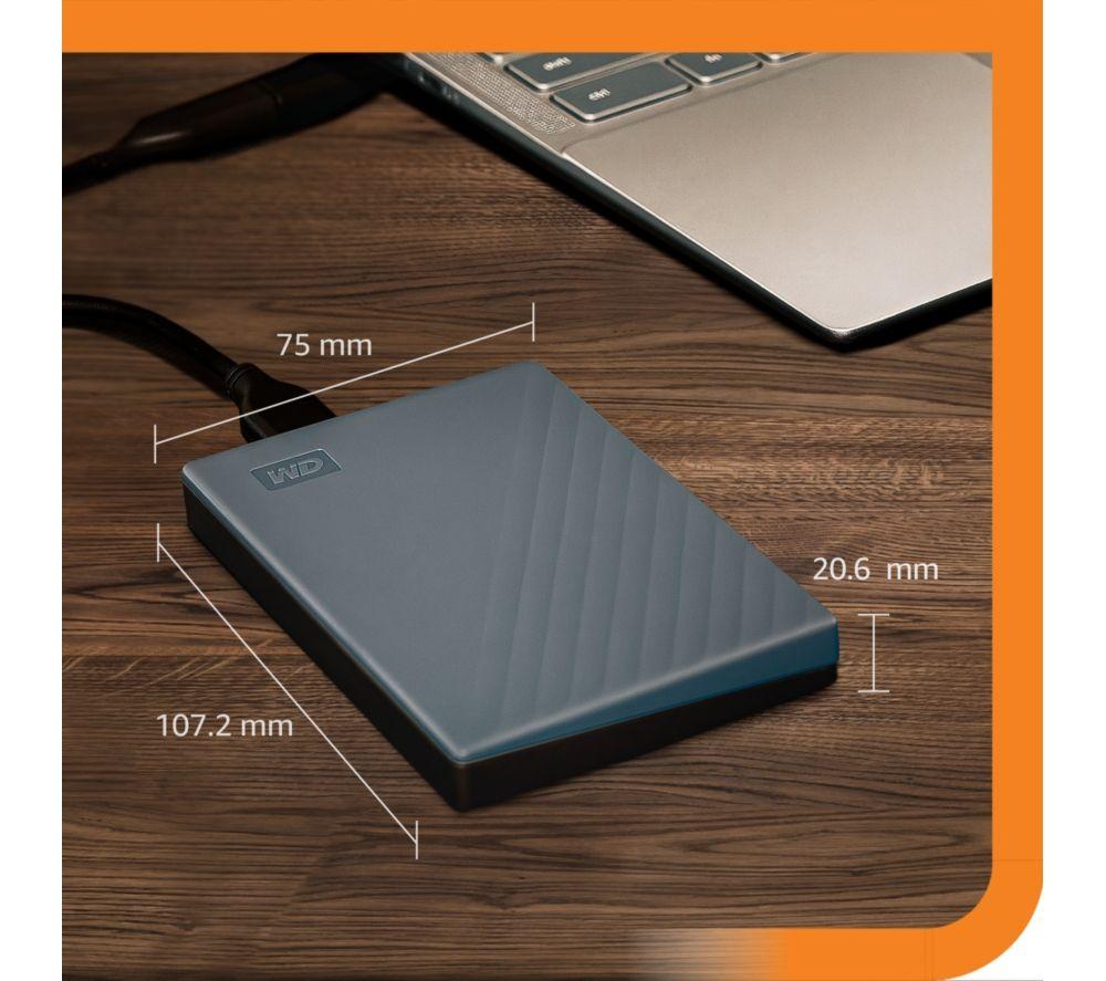 WD My Passport Portable Hard Drive - 6 TB, Grey
