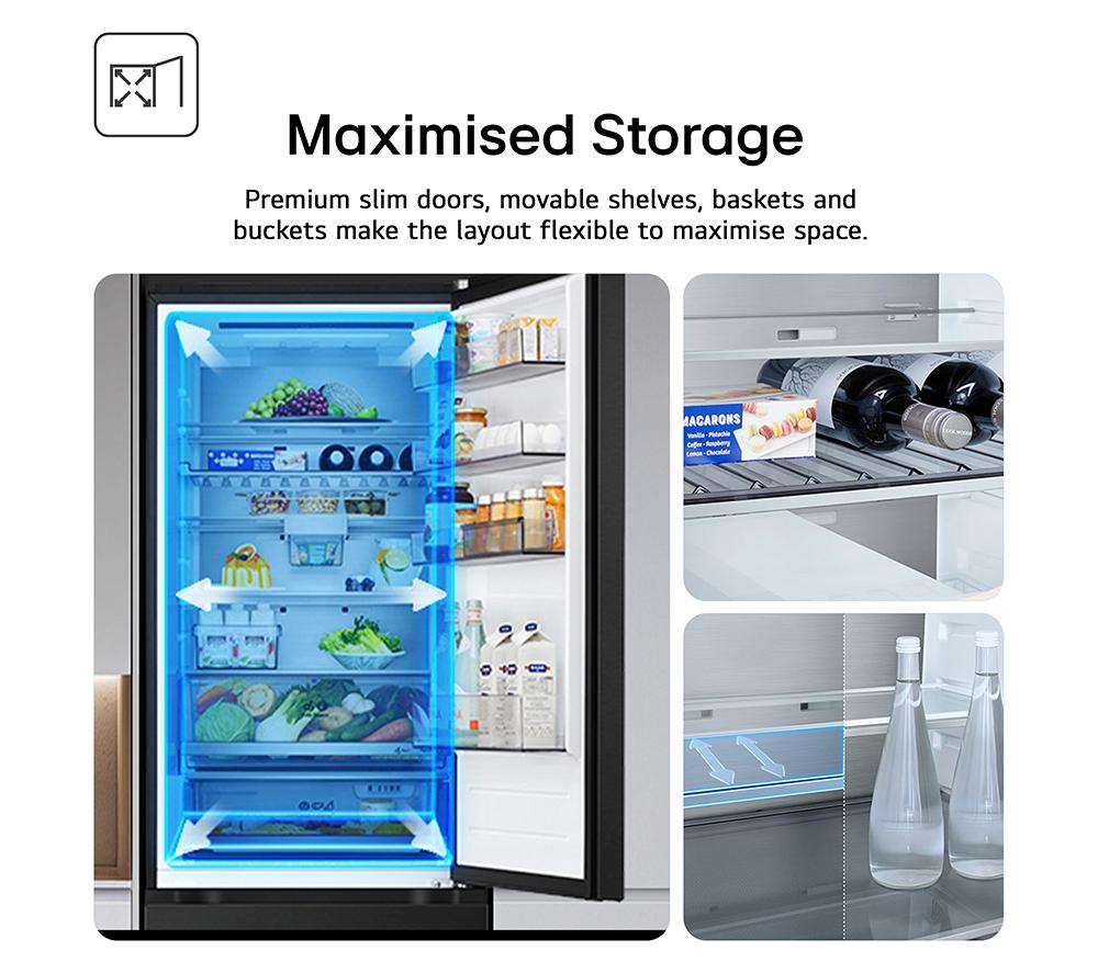 LG Fit & Max GBBS524AEV 60/40 Fridge Freezer - Essence Black Steel