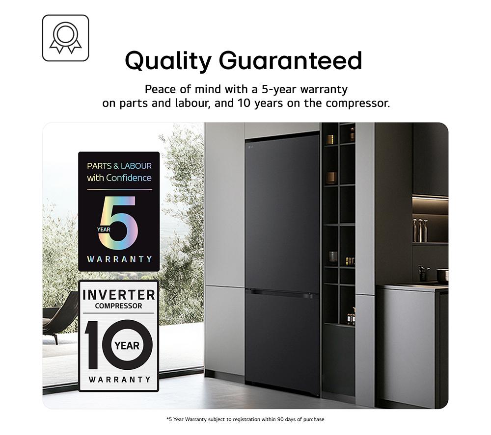 LG Fit & Max GBBS524AEV 60/40 Fridge Freezer - Essence Black Steel