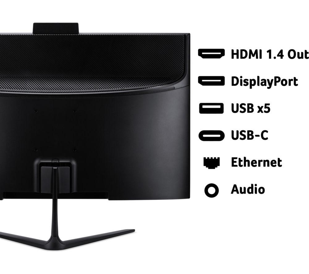 ACER Aspire C24-B 24" All-in-One PC - Intel® Core™ 5, 512 GB SSD, Black