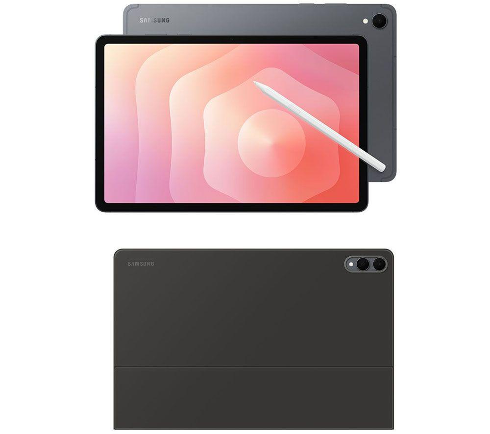 SAMSUNG Galaxy Tab S11 10.9" Tablet (128 GB, Grey) & Slim Book Cover Keyboard Case (Black) Bundle