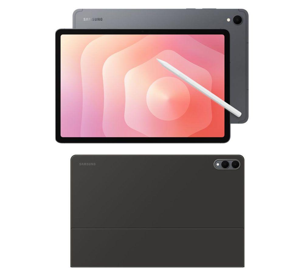SAMSUNG Galaxy Tab S11 10.9" Tablet (256 GB, Grey) & Slim AI Book Cover Keyboard Case (Black) Bundle