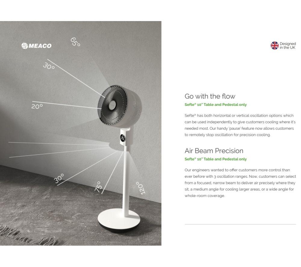 MEACO Sefte 10” Pedestal Air Circulator Fan - White