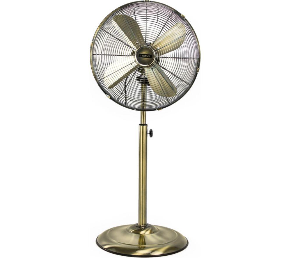 STATUS S16ASTANDFAN1PKB 16" Antique Brass Pedestal Fan - Brass