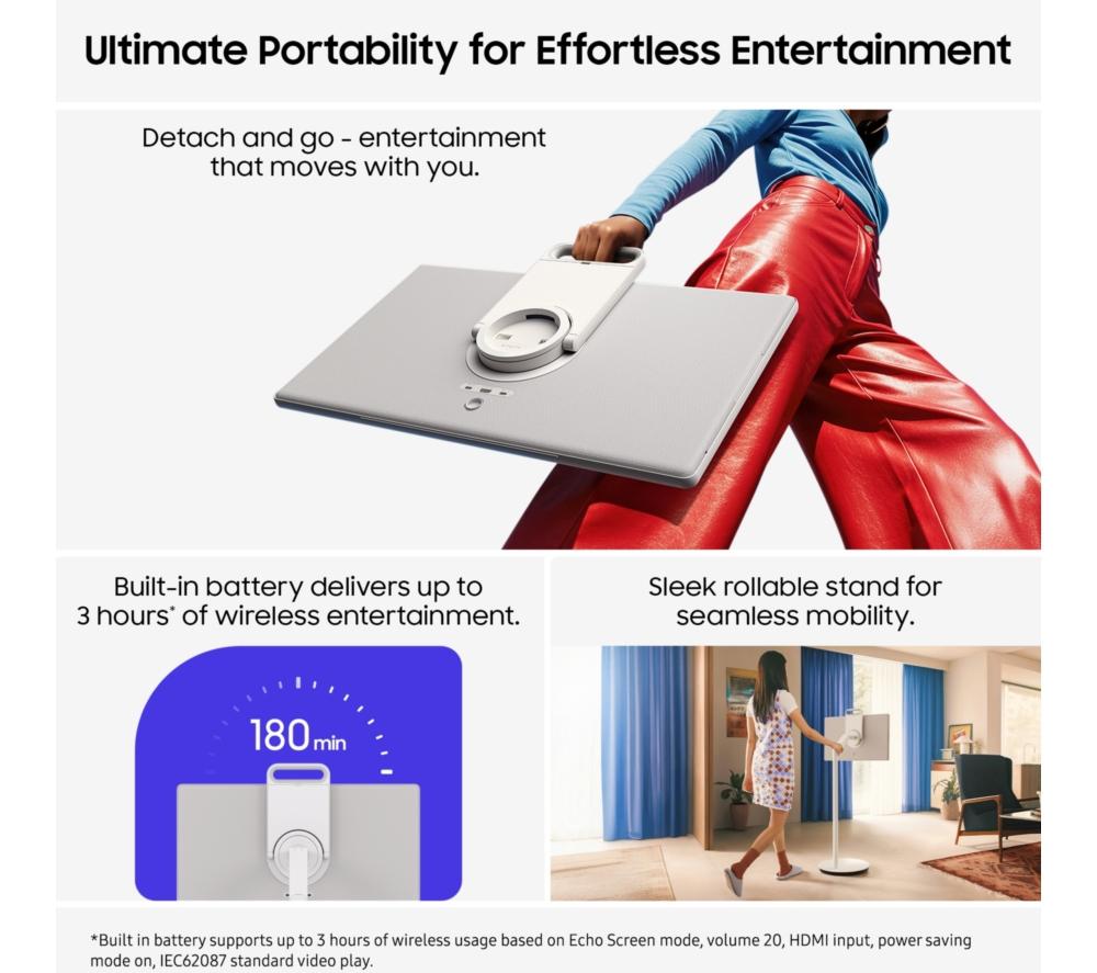 SAMSUNG The Movingstyle UE27LSM7FAXXXU Smart TV LED HDR Quad HD de 27" - Blanco