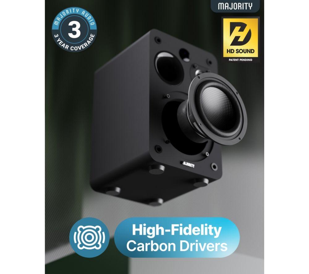 Altavoces de estantería activos Bluetooth MAJORITY D70X - Negro