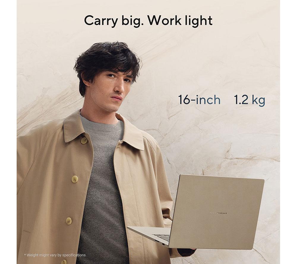 Portátil ASUS Zenbook A16 de 16", Copilot+ PC – Snapdragon X2, 1 TB SSD, Beige