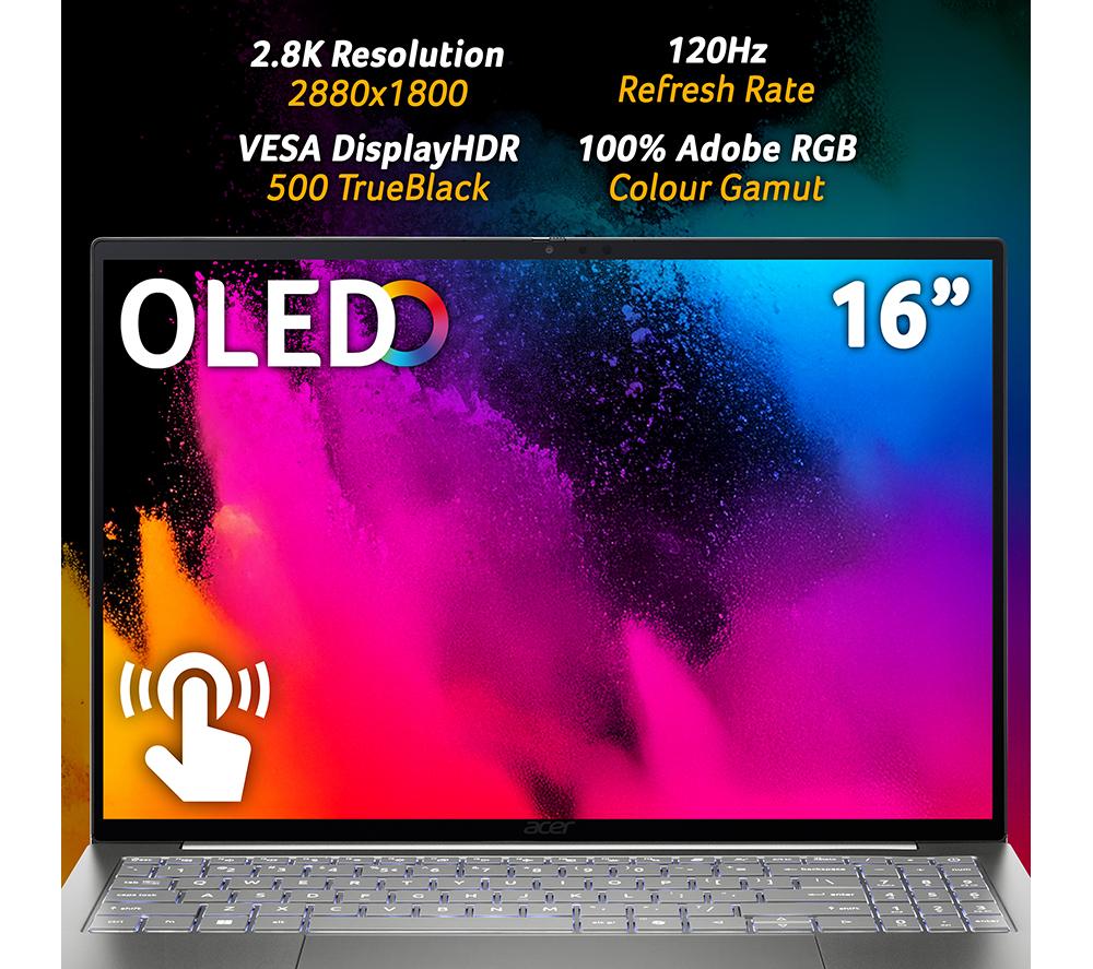 Portátil ACER Swift 16 AI de 16", PC Copilot+ - Intel® Core™ Ultra X7, 1 TB SSD, gris