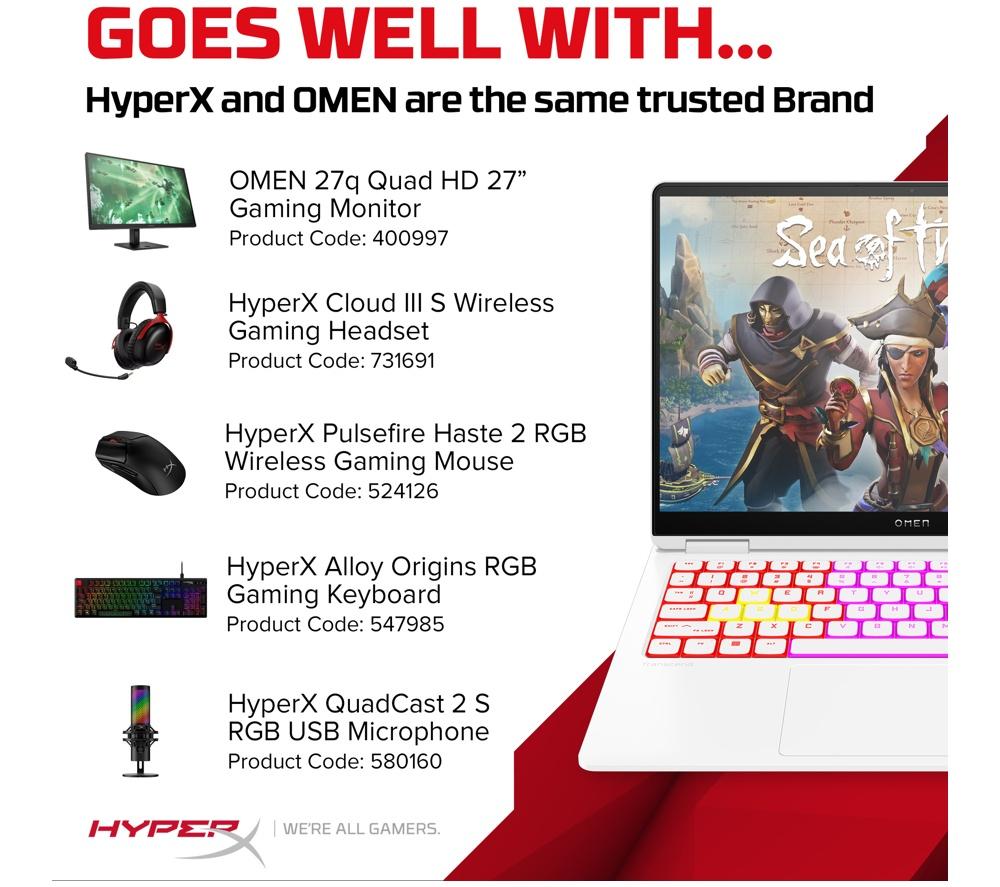 HP OMEN Transcend 14-fb1506na 14" Gaming Laptop - Intel® Core™ Ultra 7, RTX 5060, 1 TB SSD