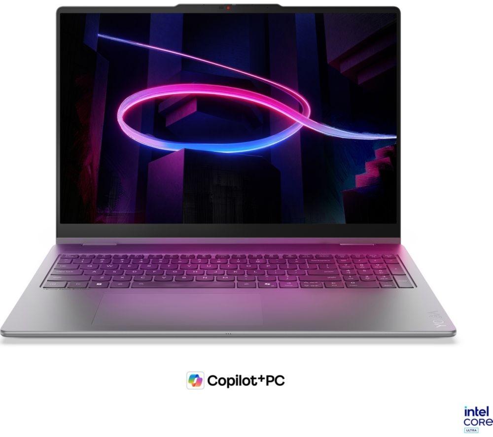 Portátil 2 en 1 LENOVO Yoga 7i Aura Edition de 16", PC Copilot+ - Intel® Core™ Ultra 7, 512 GB, Gris Luna