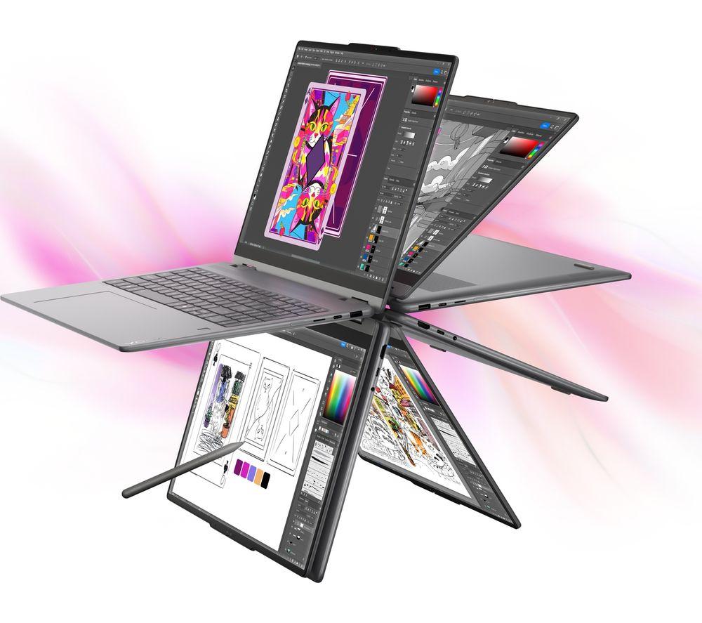 Portátil 2 en 1 LENOVO Yoga 7i Aura Edition de 16", PC Copilot+ - Intel® Core™ Ultra 7, 512 GB, Gris Luna