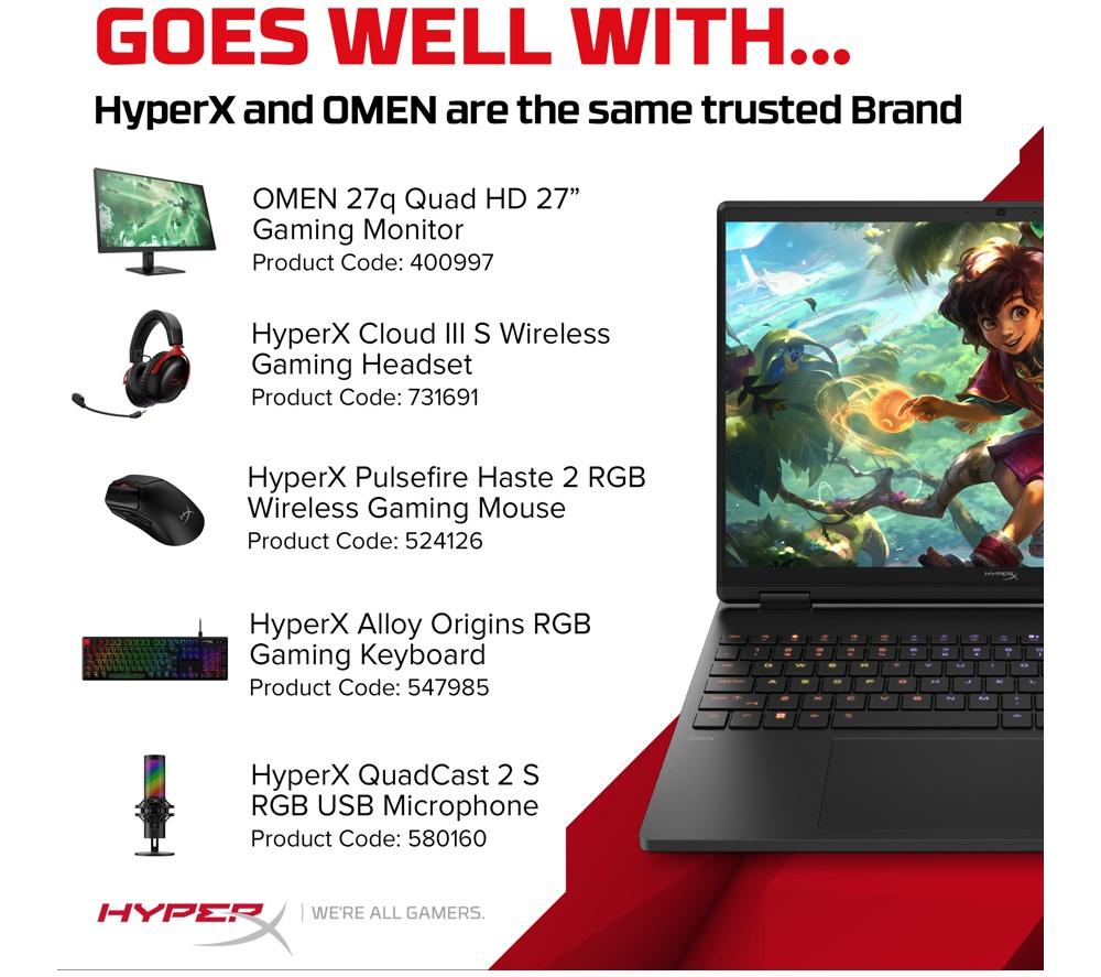HP HyperX OMEN 15.3" Gaming Laptop - Intel® Core™ i5, RTX 5050, 1 TB SSD