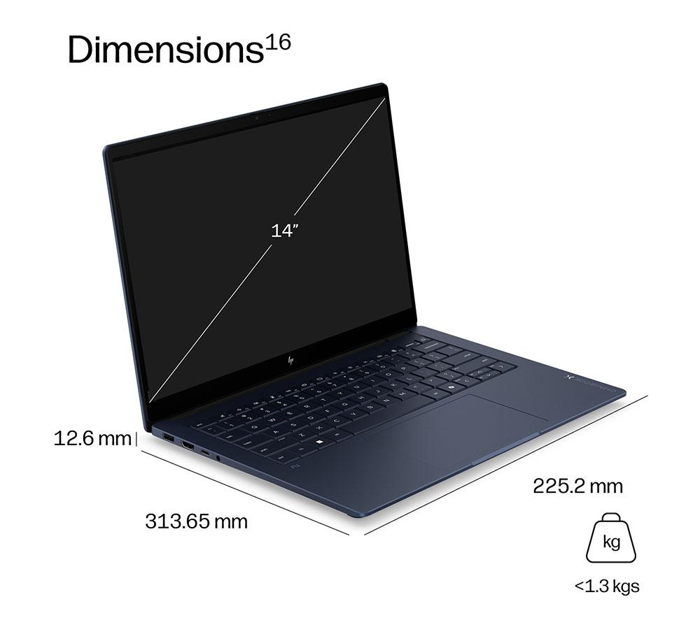 HP OmniBook X NGAI 14" Laptop, Copilot + PC - Intel® Core™ Ultra 5, 1 TB SSD, Atmospheric Blue