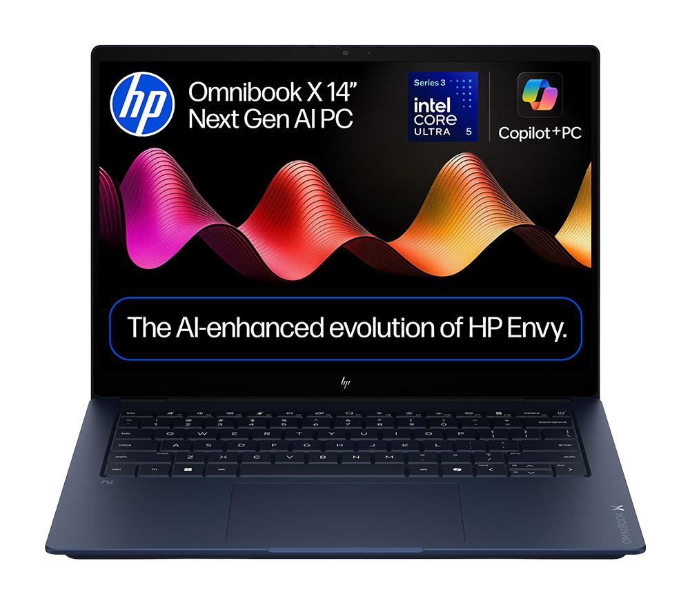 HP OmniBook X NGAI 14" Laptop, Copilot + PC - Intel® Core™ Ultra 5, 1 TB SSD, Atmospheric Blue
