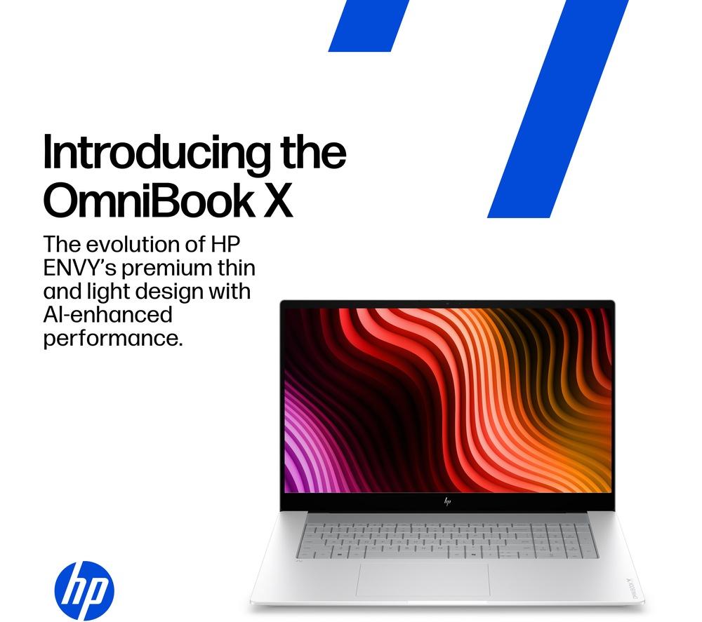 HP OmniBook X NGAI 17.3" Laptop - Intel® Core™ Ultra 7, 1 TB SSD, Silver