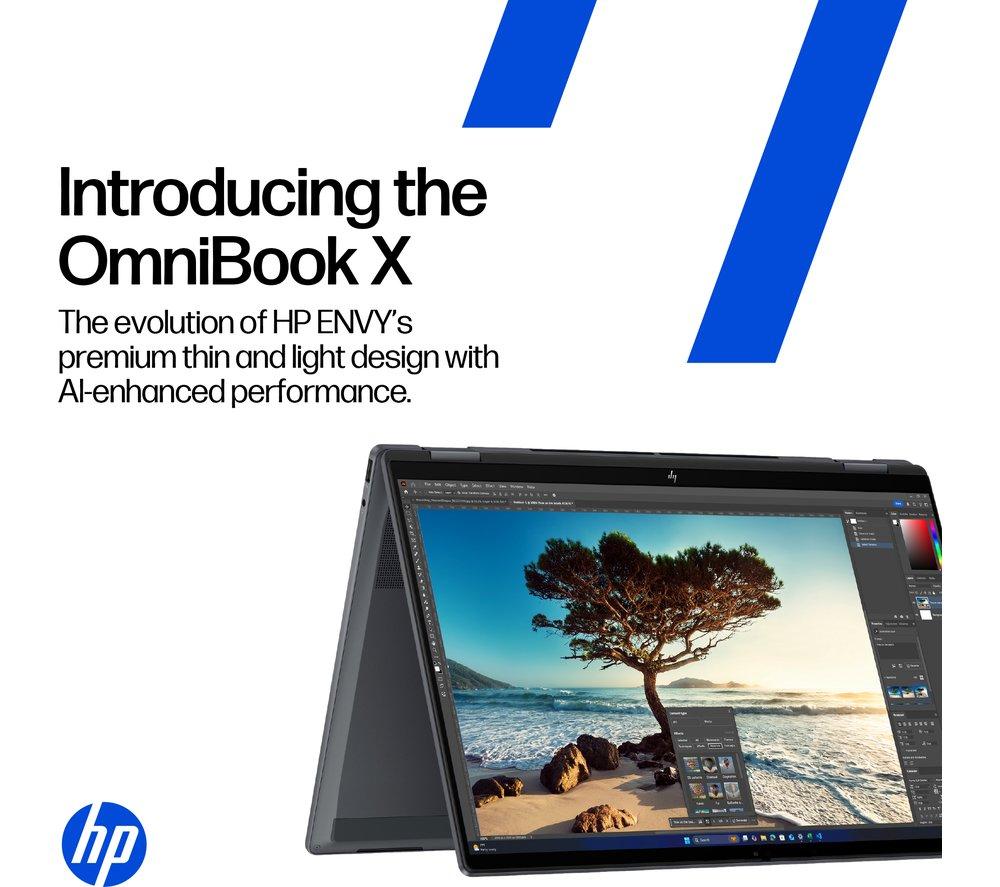 Portátil HP OmniBook X NGAI de 14", Copilot + PC - Intel® Core™ Ultra 7, 1 TB SSD, azul atmosférico