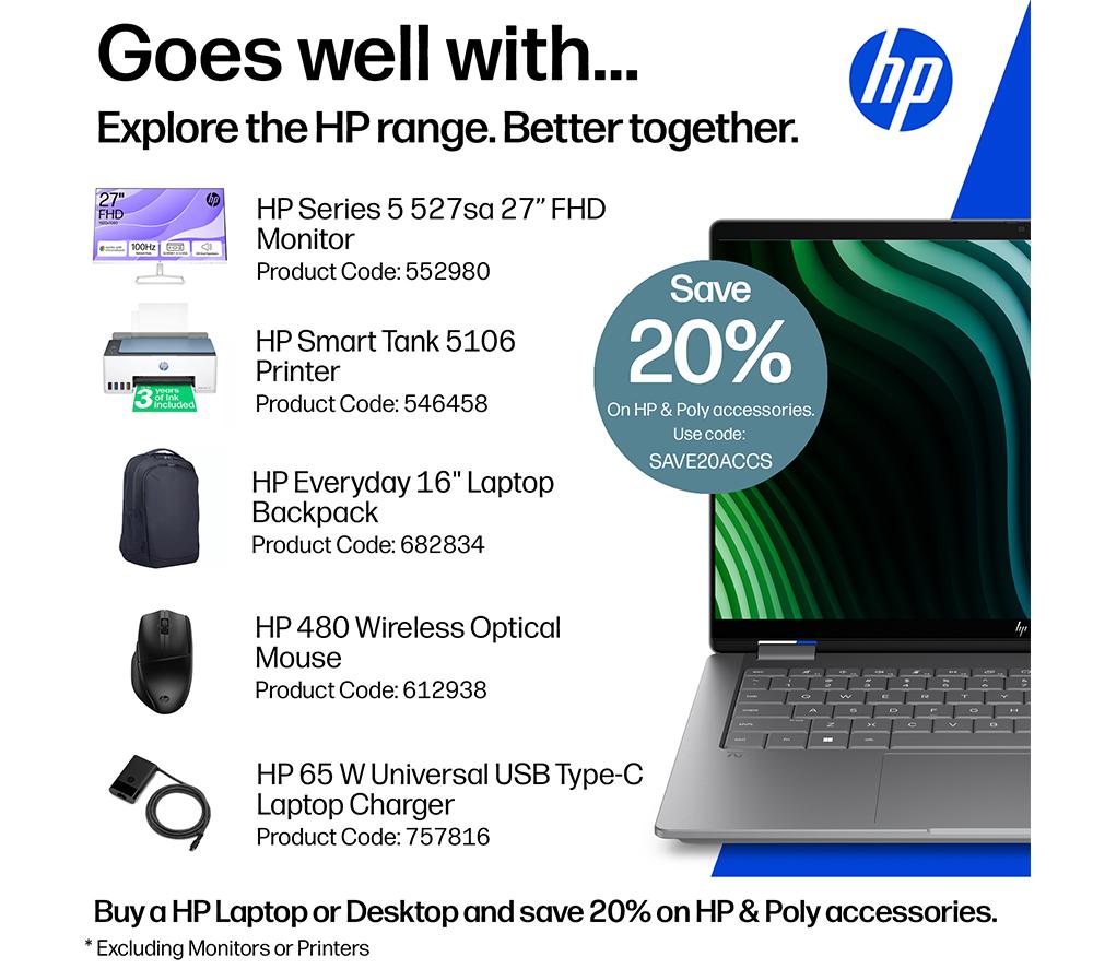 Portátil 2 en 1 HP OmniBook X Flip NGAI de 14" - Intel® Core™ Ultra 7, SSD de 1 TB, Plata