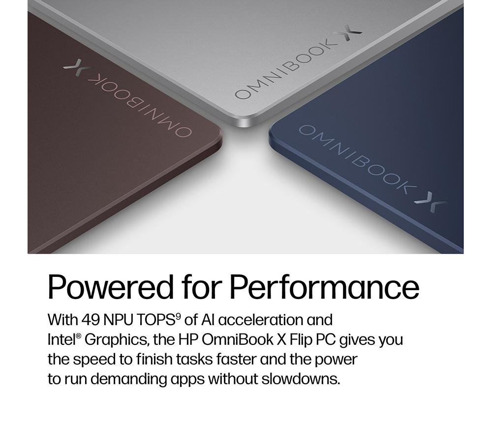 Portátil 2 en 1 HP OmniBook X Flip NGAI de 14" - Intel® Core™ Ultra 7, SSD de 1 TB, Plata
