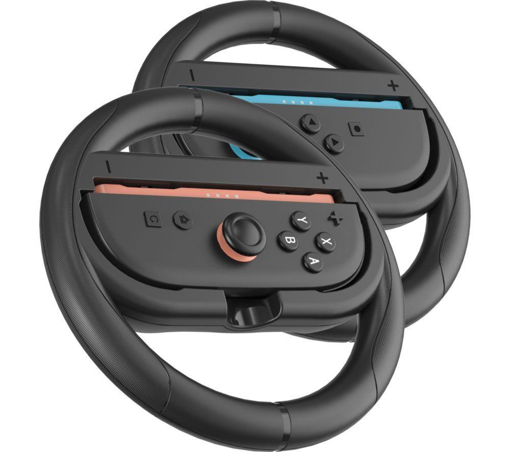 NINTENDO Switch 2, Super Mario Keychain, Mario Kart World, Backpack Buddies & Joy-Con Racing Wheels Bundle