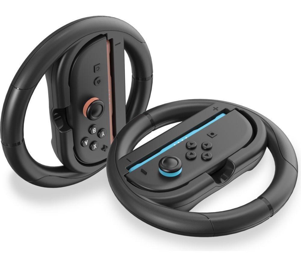 NINTENDO Switch 2, Super Mario Keychain, Mario Kart World, Backpack Buddies & Joy-Con Racing Wheels Bundle