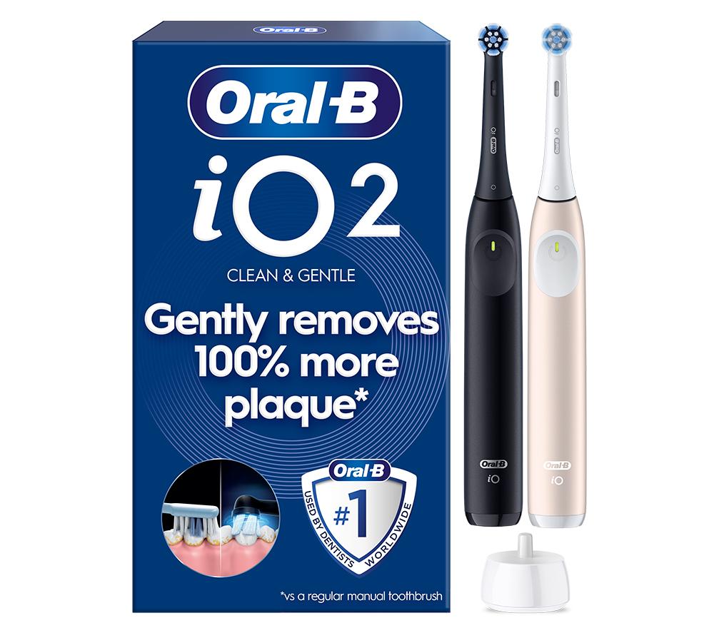 ORAL-B iO2 Electric Toothbrush Duo Pack - Black & Pink