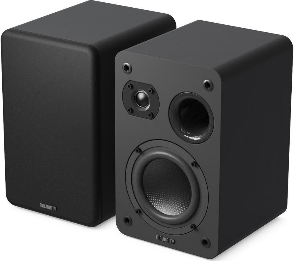 MAJORITY D70X Passive Bookshelf Speakers - Black