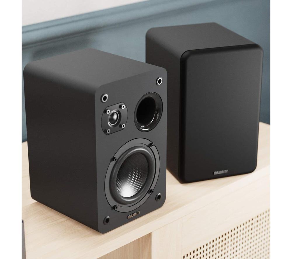 MAJORITY D70X Passive Bookshelf Speakers - Black