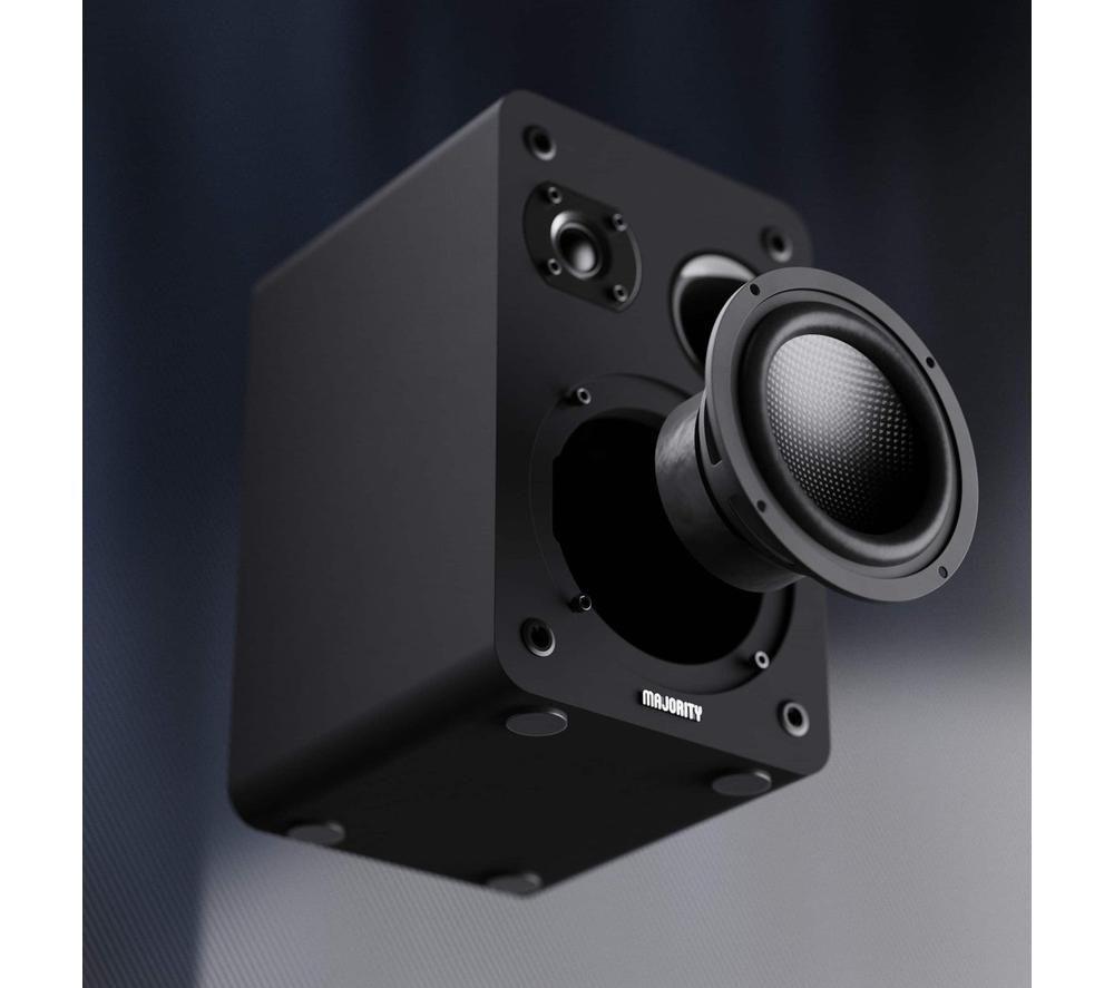 MAJORITY D70X Passive Bookshelf Speakers - Black