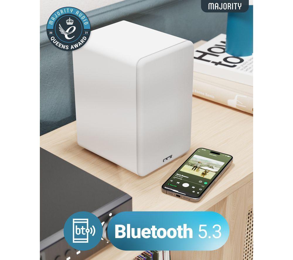 Altavoces de estantería activos Bluetooth MAJORITY D70X - Blancos