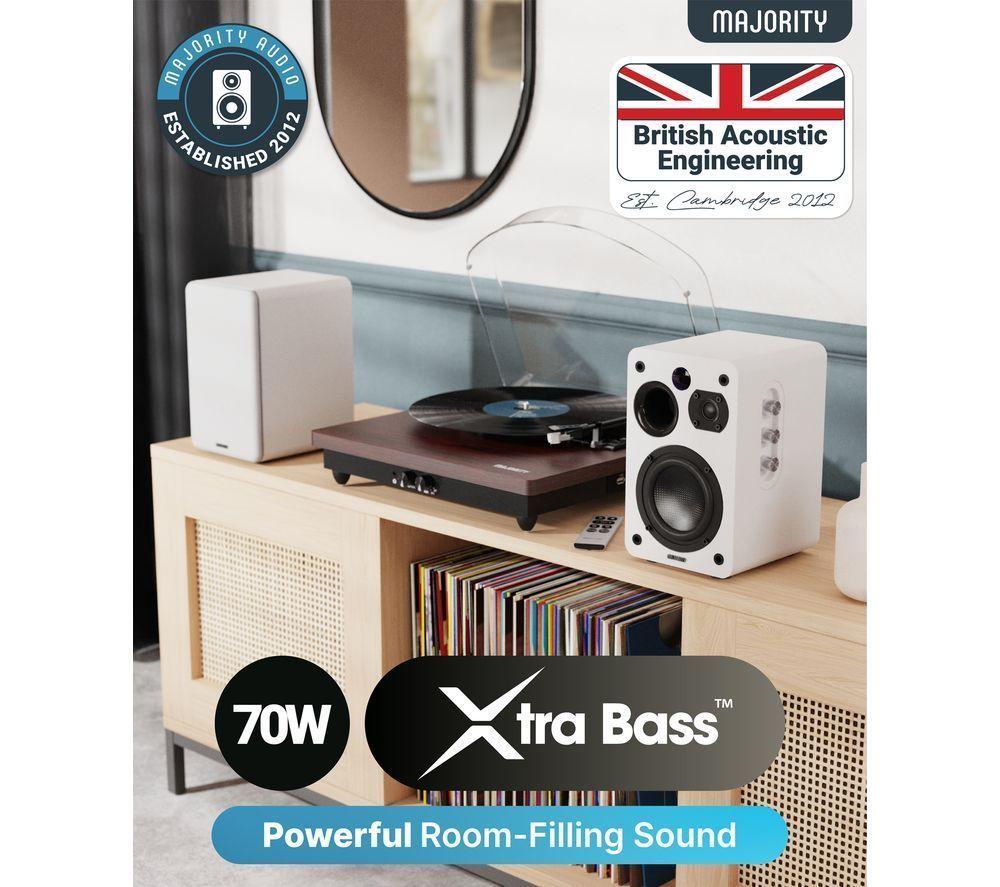 Altavoces de estantería activos Bluetooth MAJORITY D70X - Blancos