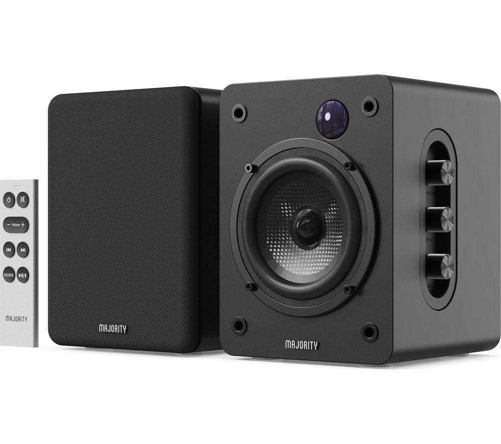 MAJORITY D50X Bluetooth Bookshelf Speakers - Black