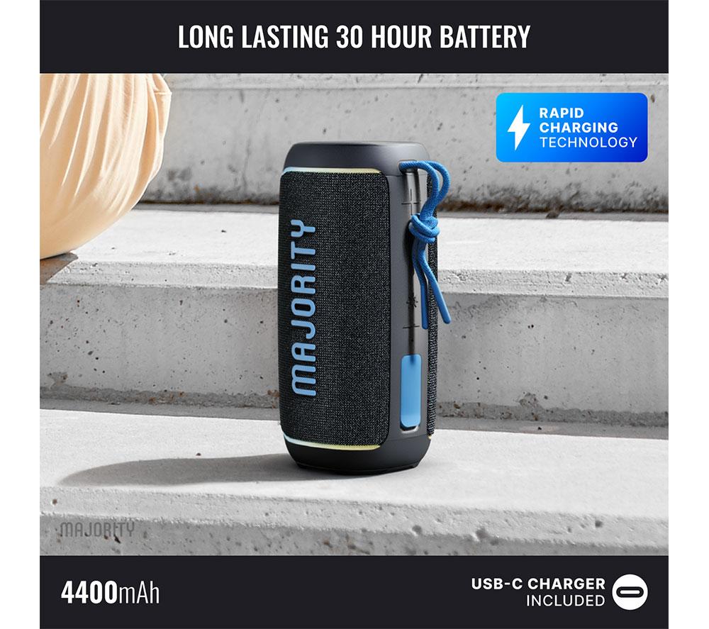 MAJORITY MOVE 2 Bluetooth Portable Speaker - Electric Blue & Charcoal