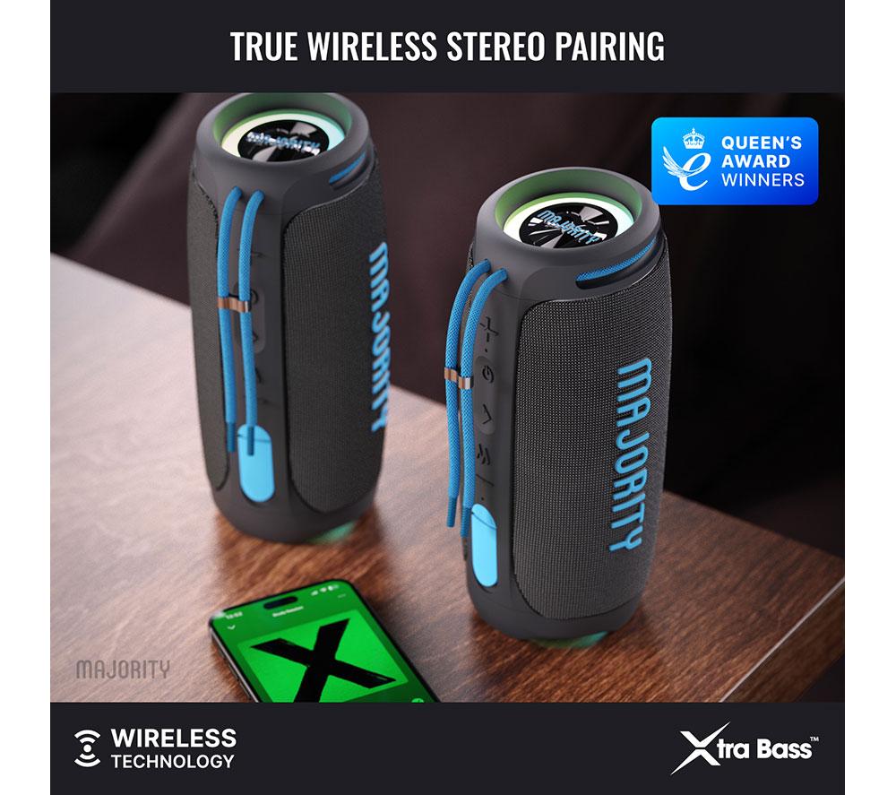 MAJORITY MOVE M3 Bluetooth Portable Speaker - Electric Blue & Charcoal