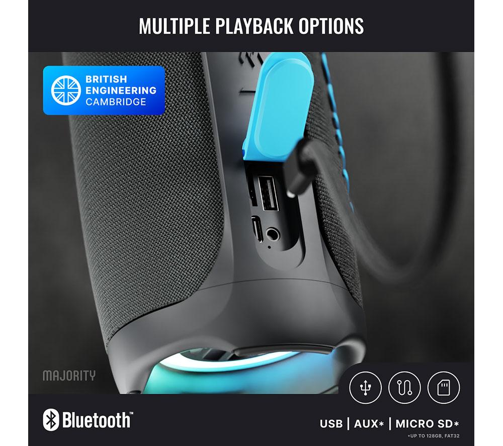 Altavoz portátil Bluetooth MAJORITY MOVE M3 - Azul eléctrico y carbón