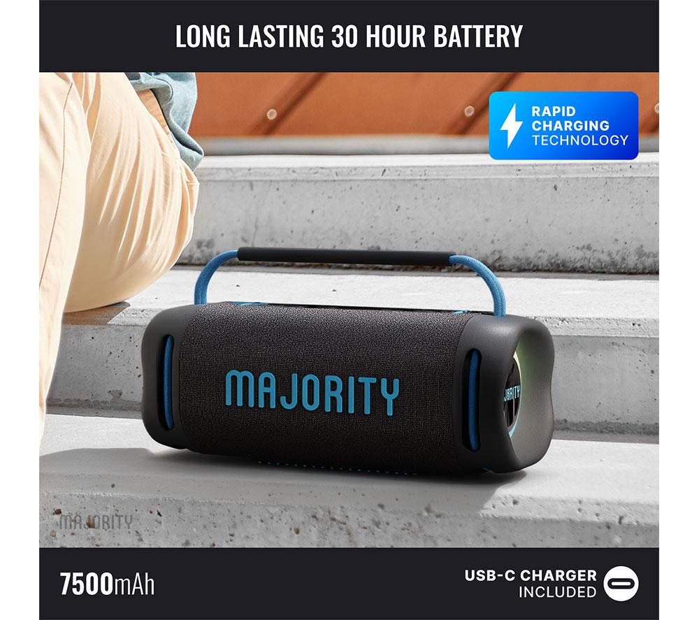 MAJORITY Move M4 Bluetooth Portable Speaker - Electric Blue & Charcoal