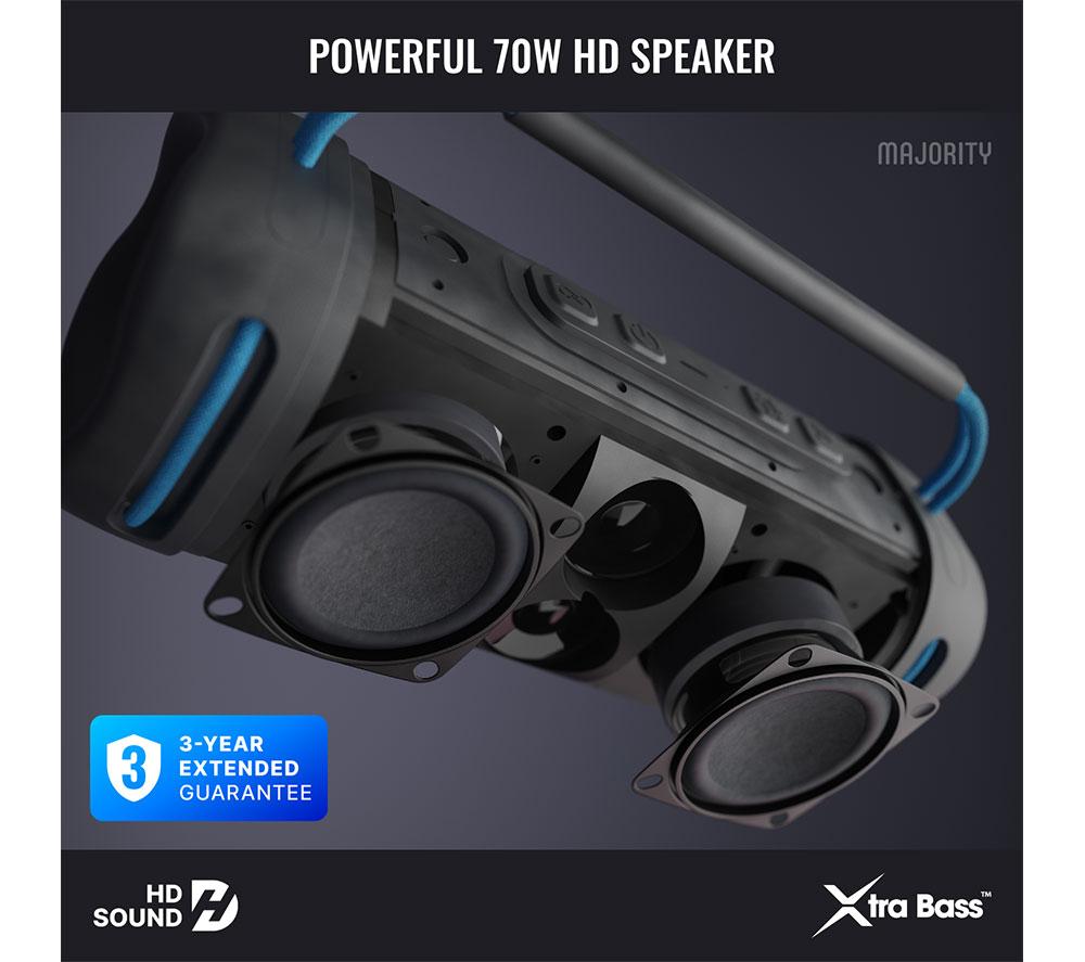 MAJORITY Move M4 Bluetooth Portable Speaker - Electric Blue & Charcoal