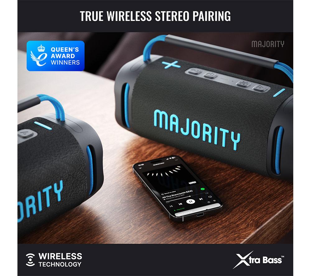 MAJORITY Move M4 Bluetooth Portable Speaker - Electric Blue & Charcoal