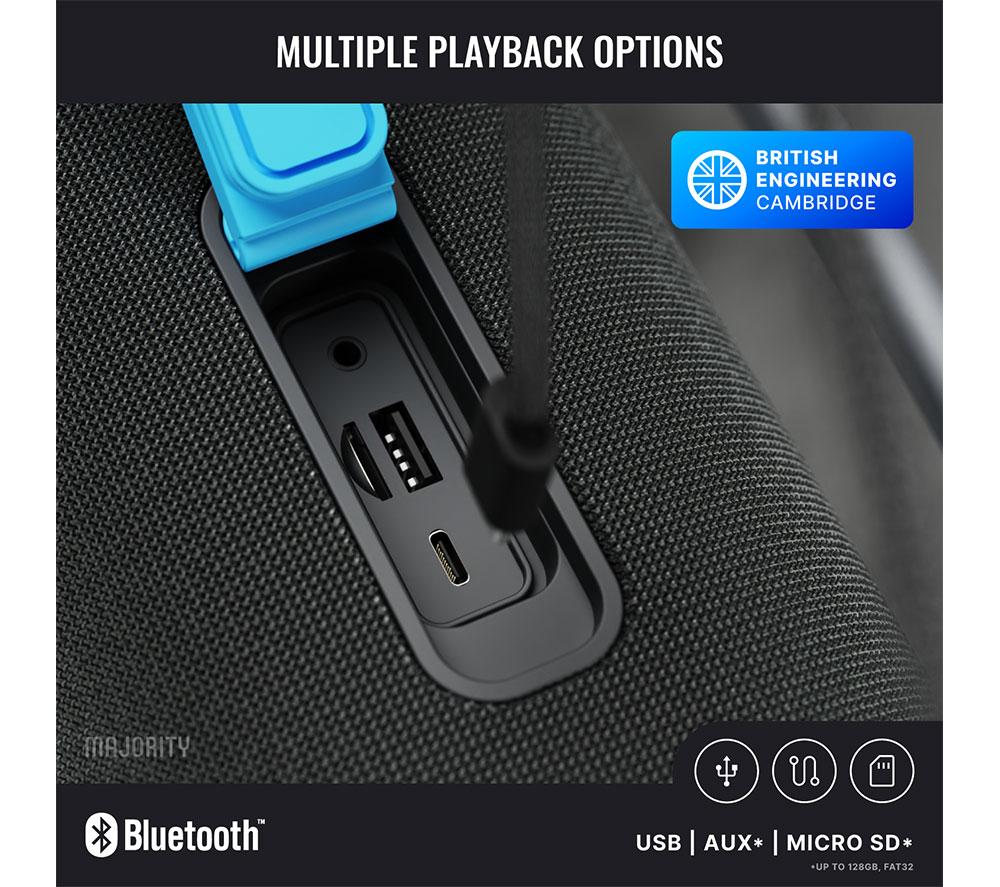 MAJORITY Move M4 Bluetooth Portable Speaker - Electric Blue & Charcoal