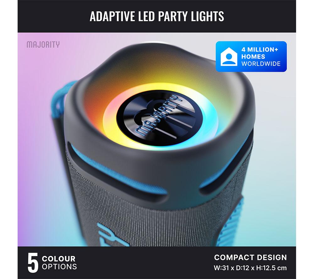 MAJORITY Move M4 Bluetooth Portable Speaker - Electric Blue & Charcoal