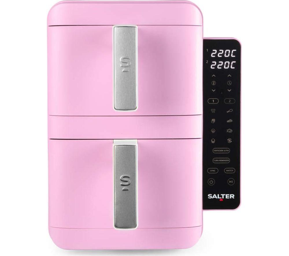 SALTER Retro VertiCook Ultra EK6642PNK 9L Dual Air Fryer - Pink & Cream