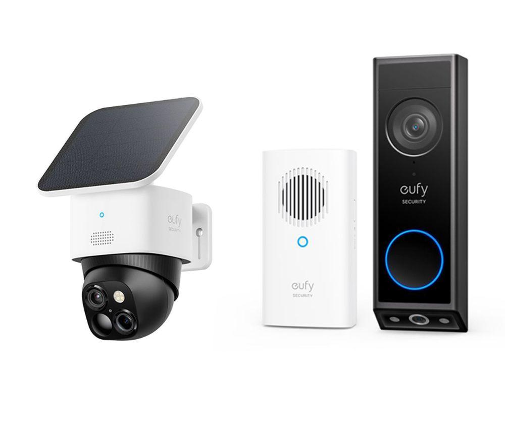 EUFY E340 2K Dual Camera Smart Doorbell & SoloCam S340 3K WiFi Security Camera Bundle