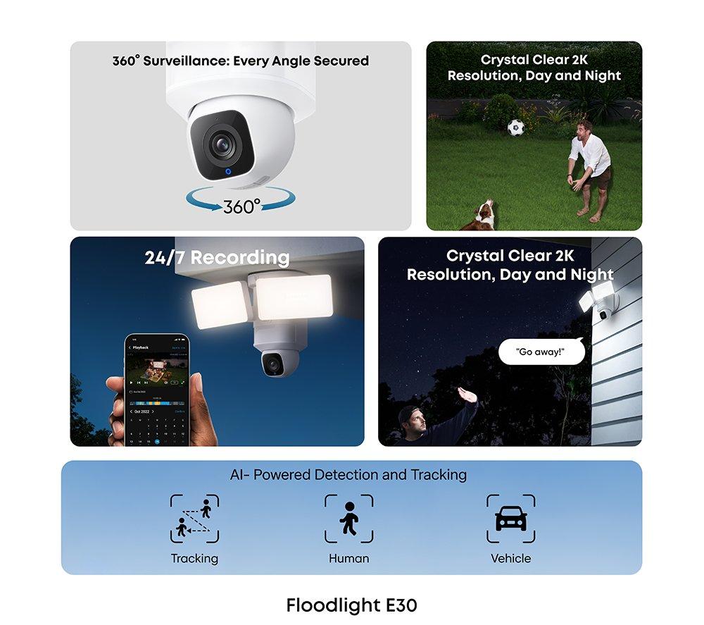Paquete de timbre inteligente EUFY E340 2K con doble cámara y cámara de seguridad WiFi SoloCam S340 3K