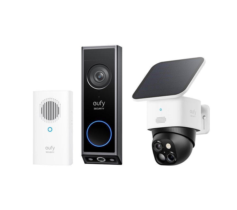 EUFY E340 2K Dual Camera Smart Video Doorbell & Floodlight E30 2K WiFi Security Camera Bundle