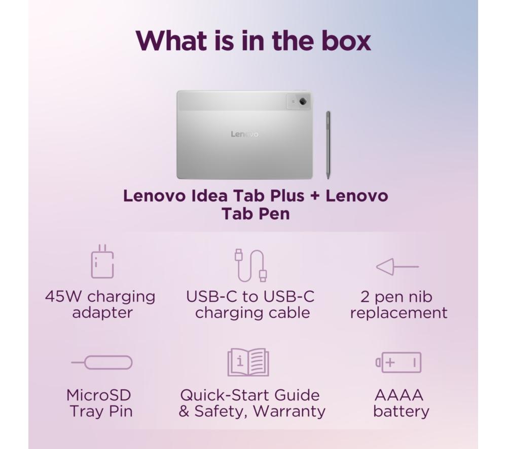 LENOVO Idea Tab Plus Tablet de 12,1" - 256 GB, Gris Nube