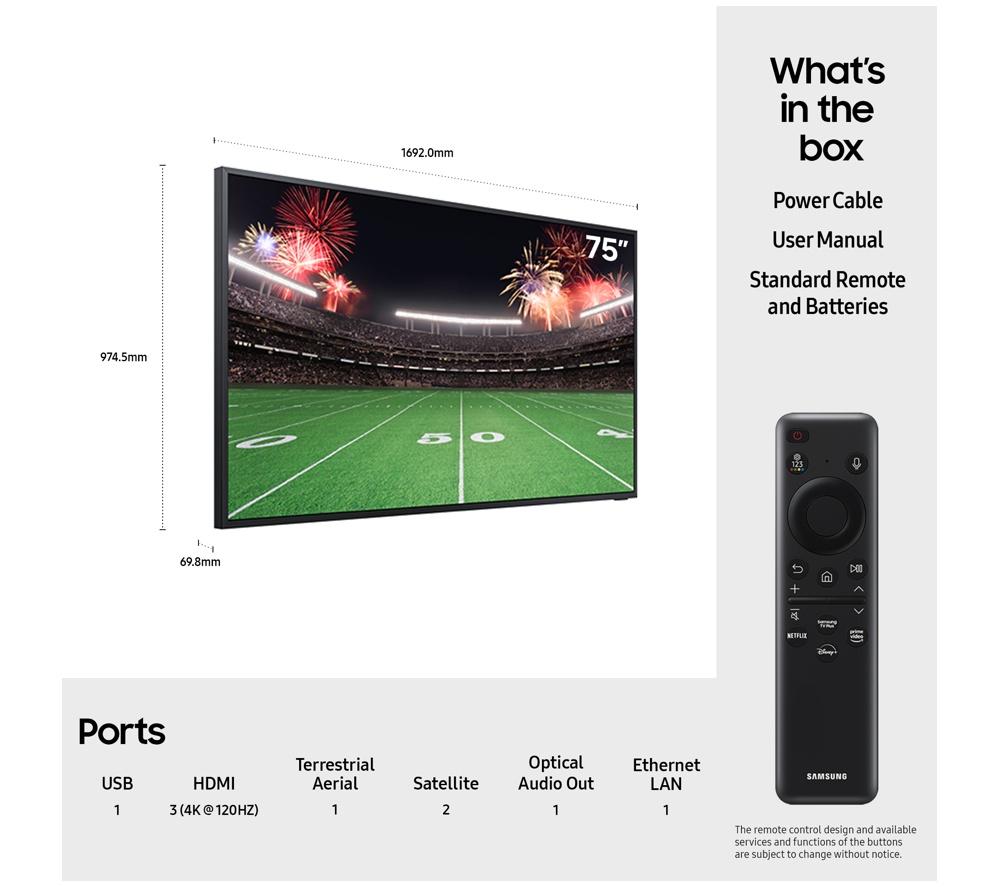 SAMSUNG The Terrace 75" Neo QLED 4K Outdoor Smart TV – QE75LST7DA